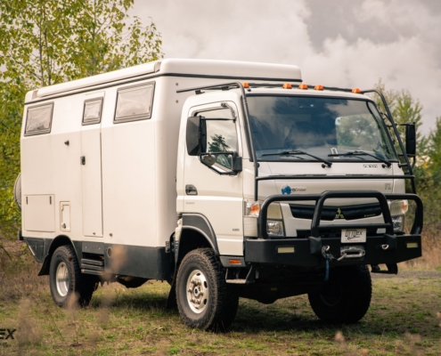 This is an Earthcruiser FX based on the Mitsubishi Fuso platform